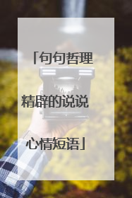 句句哲理精辟的说说心情短语