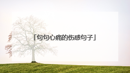 句句心痛的伤感句子