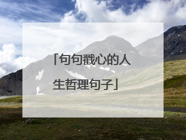 句句戳心的人生哲理句子