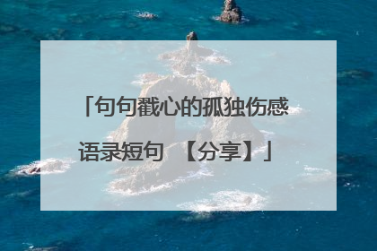 句句戳心的孤独伤感语录短句 【分享】