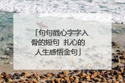 句句戳心字字入骨的短句 扎心的人生感悟金句