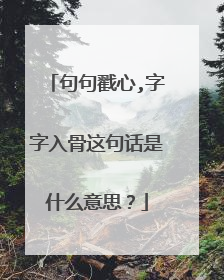 句句戳心,字字入骨这句话是什么意思？