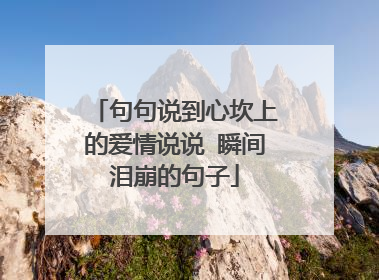句句说到心坎上的爱情说说 瞬间泪崩的句子
