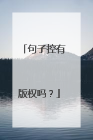 句子控有版权吗?