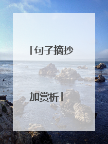 句子摘抄加赏析