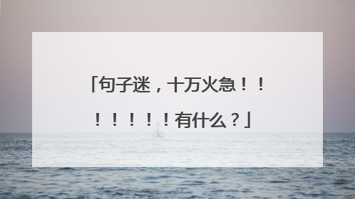 句子迷,十万火急!!!!!!!有什么?