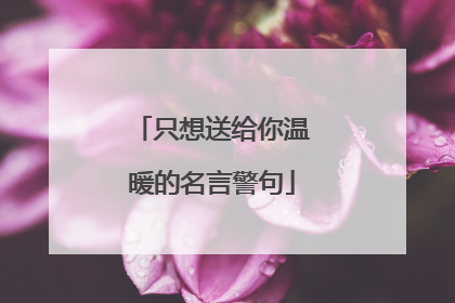 只想送给你温暖的名言警句