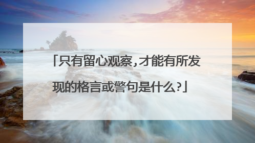只有留心观察,才能有所发现的格言或警句是什么?