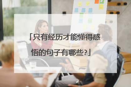 只有经历才能懂得感悟的句子有哪些?