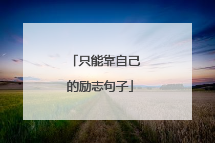 只能靠自己的励志句子