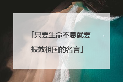 只要生命不息就要报效祖国的名言
