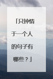 只钟情于一个人的句子有哪些？