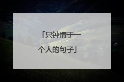 只钟情于一个人的句子