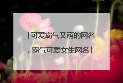可爱霸气又萌的网名，霸气可爱女生网名