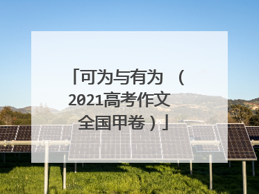 可为与有为 （2021高考作文 全国甲卷）