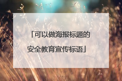 可以做海报标题的安全教育宣传标语
