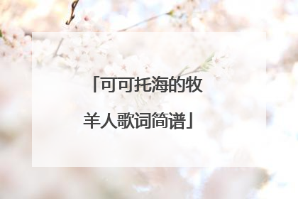 可可托海的牧羊人歌词简谱