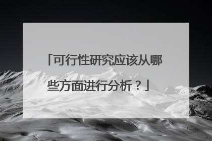 可行性研究应该从哪些方面进行分析？