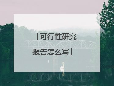 可行性研究报告怎么写
