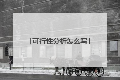 可行性分析怎么写