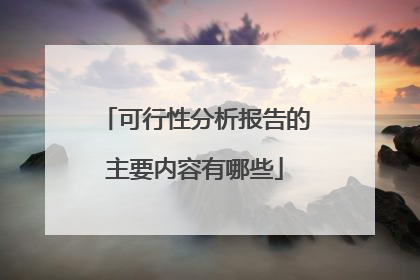 可行性分析报告的主要内容有哪些