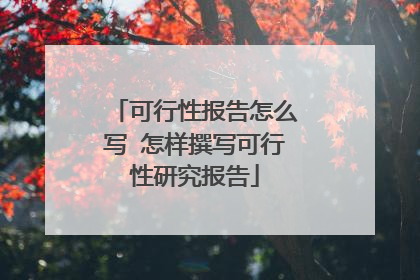 可行性报告怎么写 怎样撰写可行性研究报告