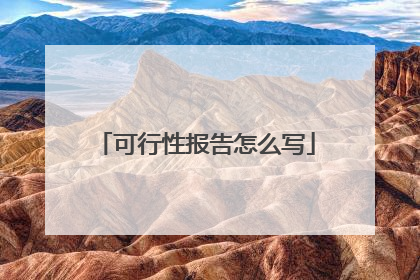 可行性报告怎么写