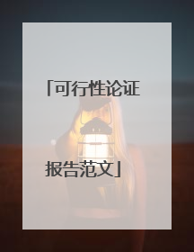 可行性论证报告范文