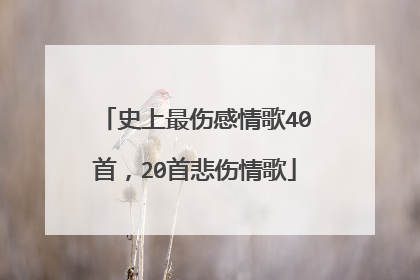 史上最伤感情歌40首，20首悲伤情歌