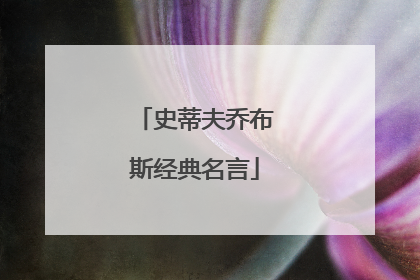 史蒂夫乔布斯经典名言