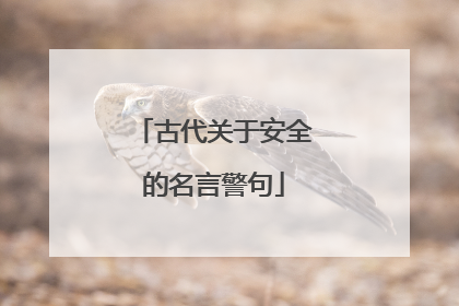 古代关于安全的名言警句