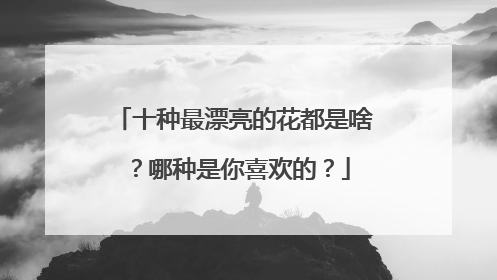 十种最漂亮的花都是啥？哪种是你喜欢的？
