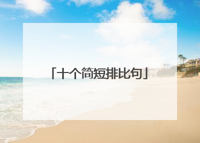 十个简短排比句