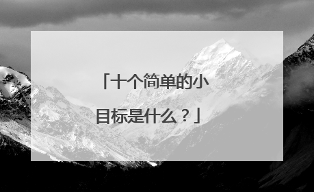 十个简单的小目标是什么?