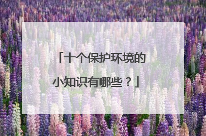 十个保护环境的小知识有哪些?