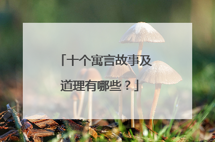 十个寓言故事及道理有哪些?