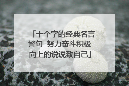 十个字的经典名言警句 努力奋斗积极向上的说说致自己