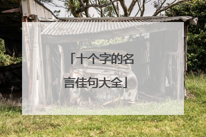 十个字的名言佳句大全