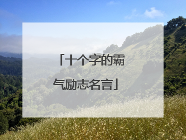 十个字的霸气励志名言