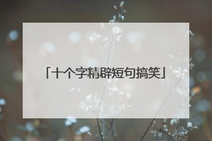 十个字精辟短句搞笑