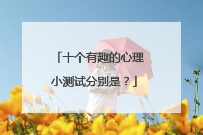 十个有趣的心理小测试分别是？