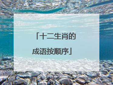 十二生肖的成语按顺序