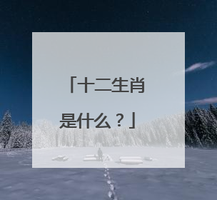 十二生肖是什么?