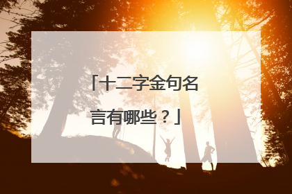 十二字金句名言有哪些?