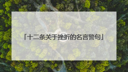 十二条关于挫折的名言警句