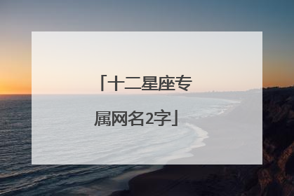 十二星座专属网名2字