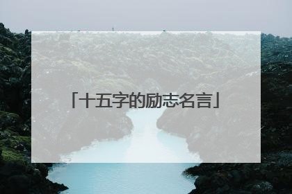 十五字的励志名言