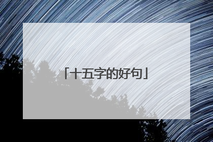 十五字的好句