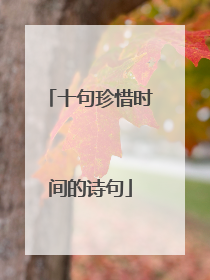 十句珍惜时间的诗句