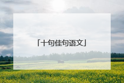 十句佳句语文